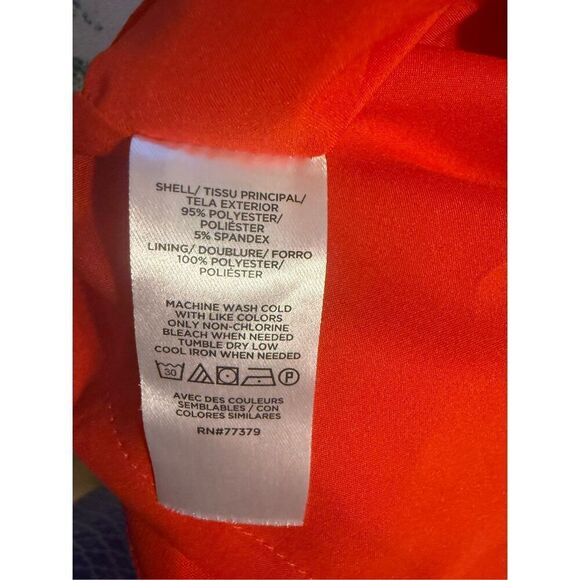 Ann Taylor Size 12 Ruffle Shoulder Sheath Dress Bright Red Career Cocktail NWT - Picture 9 of 9